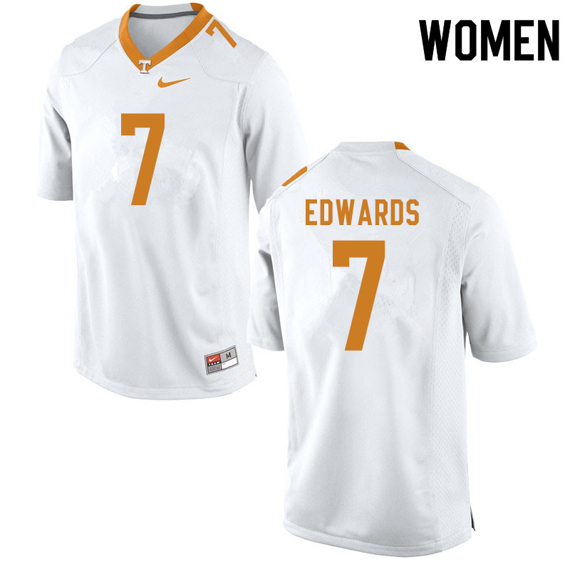 Women #7 Romello Edwards Tennessee Volunteers College Football Jerseys Sale-White - Click Image to Close